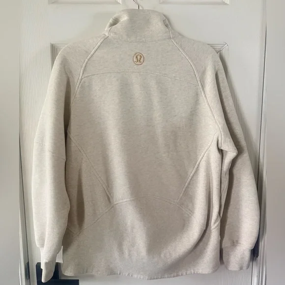 Lululemon Scuba Funnel Neck Half Zip in Heathered Bone/Gold. Size XS/S. - Picture 6 of 6